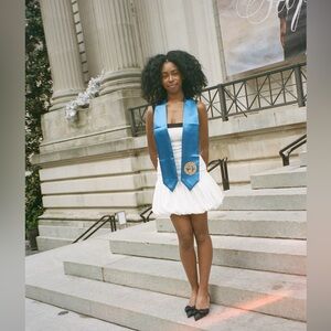 White crepe mini dress